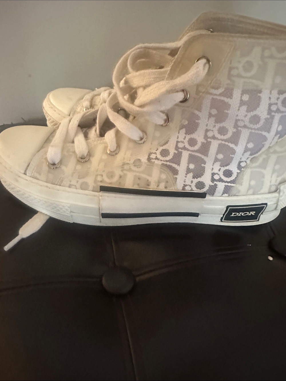 Dior White High-Top women Sneakers with Monogram